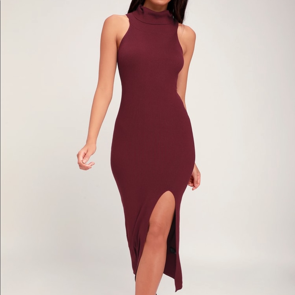 Lulu’s ➖ Cowl Neck Sleeveless Midi Sweater Dress